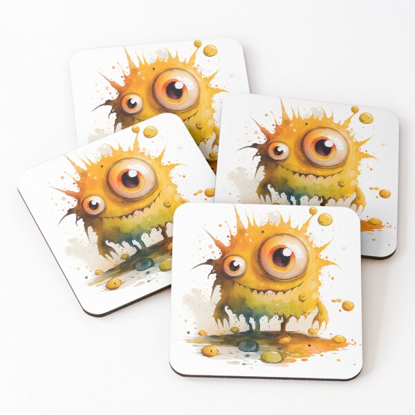 Item preview, I'm Wierd Hello Cute Goofy Monster Watercolor in Yellow and Orange Colors designed and sold by CGSGraphics.