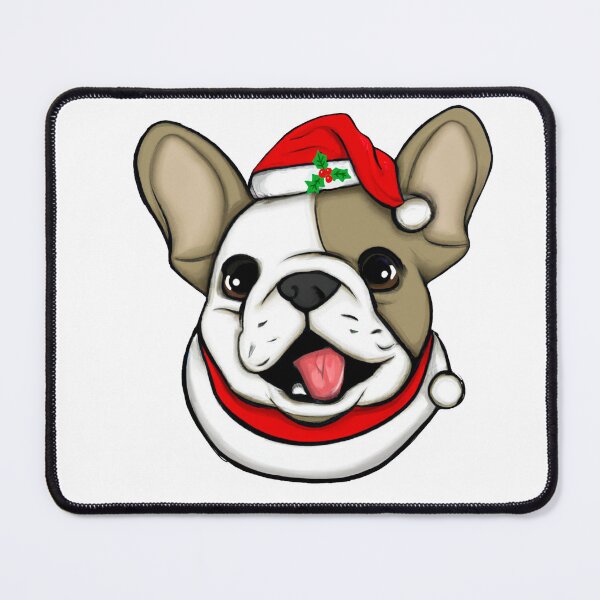 Item preview, Adorable Christmas French Bulldog Art – Festive Frenchie Dog in Santa Hat designed and sold by Vividality.