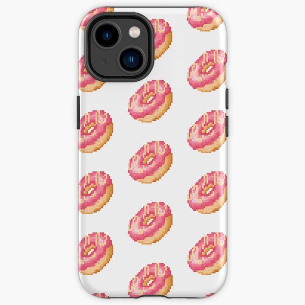 Retro Pink Pixel Drizzle Donut iPhone Tough Case