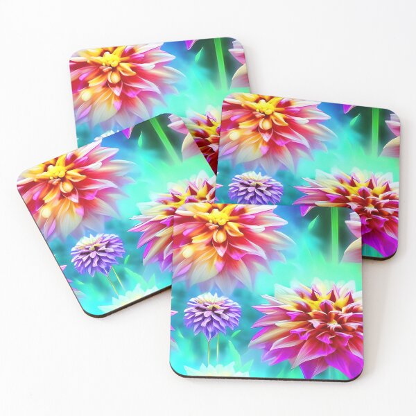 Item preview, Colorful Dahlia Flowers Pattern designed and sold by The Love Quill.