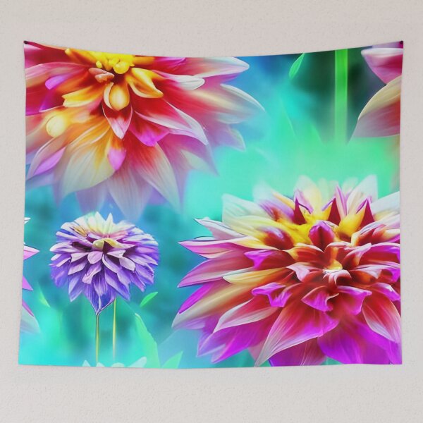 Item preview, Colorful Dahlia Flowers Pattern designed and sold by The Love Quill.