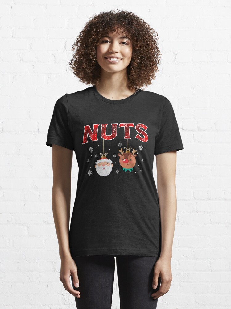 "Mens Chest Nuts Matching Funny Christmas Couples Chestnuts Nuts" T
