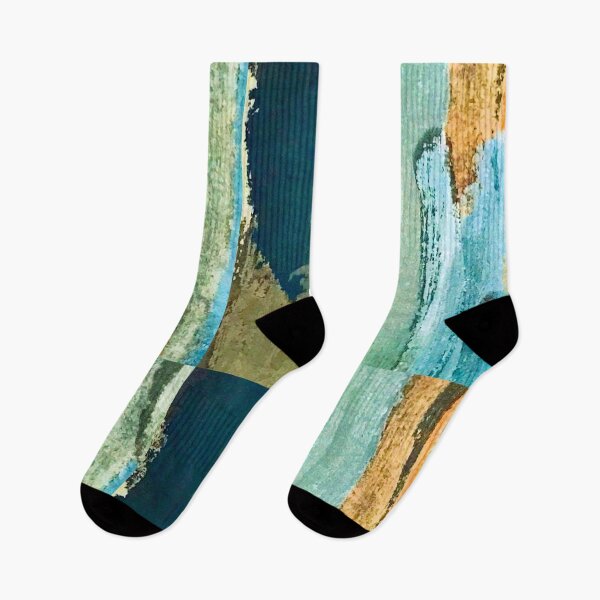 Item preview,  Aqua, Indigo Blue, And Green Streaks Abstract Art designed and sold by DEC02.