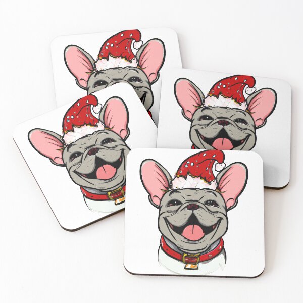Item preview, Adorable Christmas French Bulldog Art – Festive Frenchie Dog in Santa Hat designed and sold by Vividality.