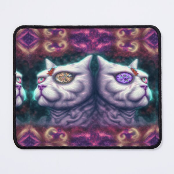Item preview, Two Fantasy guard cats psychedelic eyes cats  designed and sold by RileyKyler.