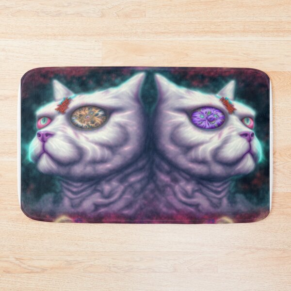 Item preview, Two Fantasy guard cats psychedelic eyes cats  designed and sold by RileyKyler.