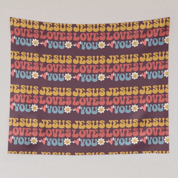 Item preview, Groovy Jesus Loves You Christian 70's Hippie designed and sold by OliviaGbyKyro.