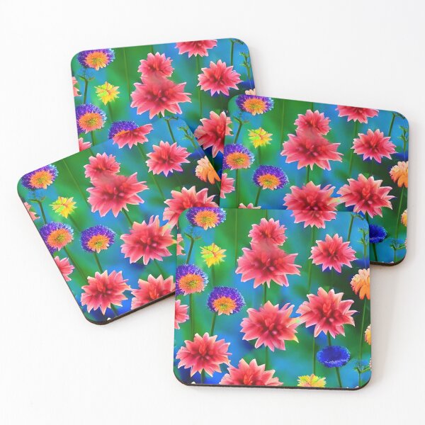 Item preview, Colorful Dahlia Flowers Wallpaper designed and sold by The Love Quill.