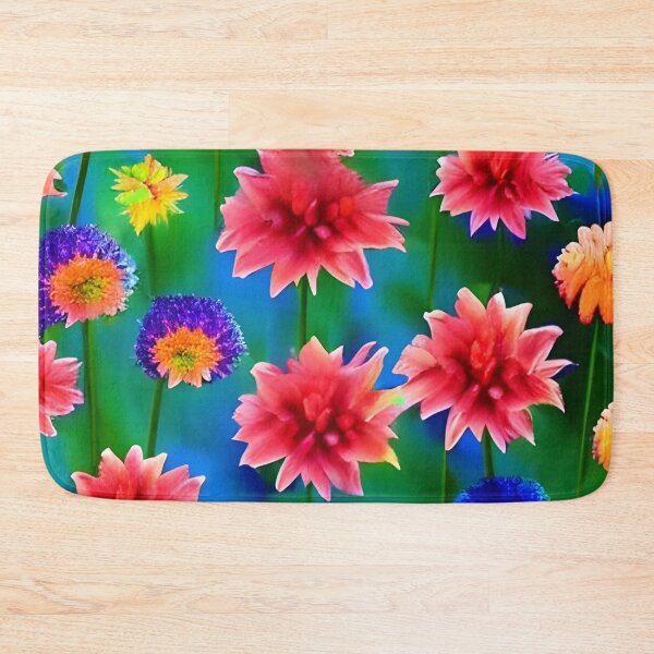 Item preview, Colorful Dahlia Flowers Wallpaper designed and sold by The Love Quill.