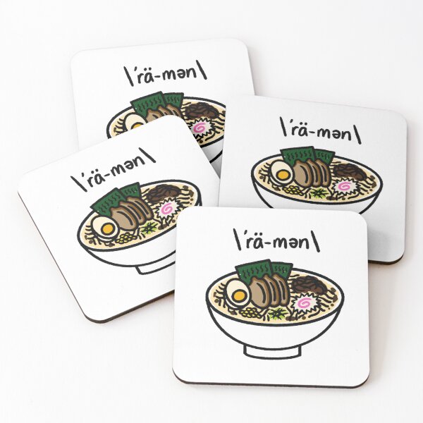 Item preview, Japanese Ramen Noodle Bowl with Phonetic Text on Top designed and sold by bonniemamadraws.