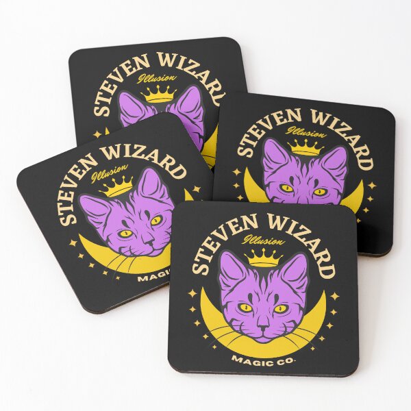Item preview, STEVEN NAME: STEVEN WIZARD PURPLE CAT DESIGN. designed and sold by AlexRelax.