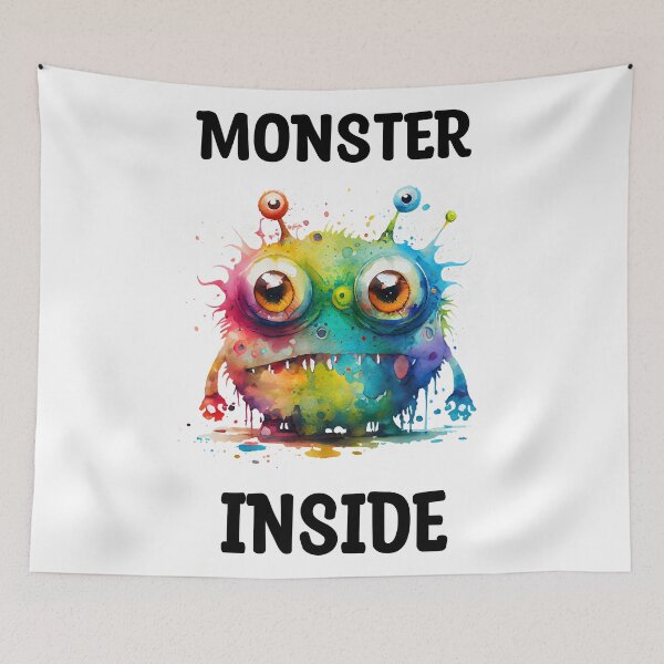 Item preview, Monster Inside Cute Watercolor Bright Rainbow Colors Monster  designed and sold by CGSGraphics.