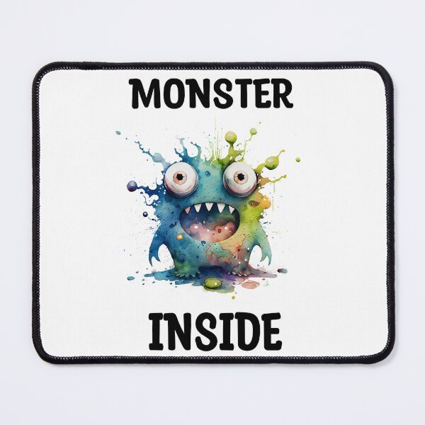 Item preview, Monster Inside Cute Watercolor Bright Blue and Green Excited Monster designed and sold by CGSGraphics.