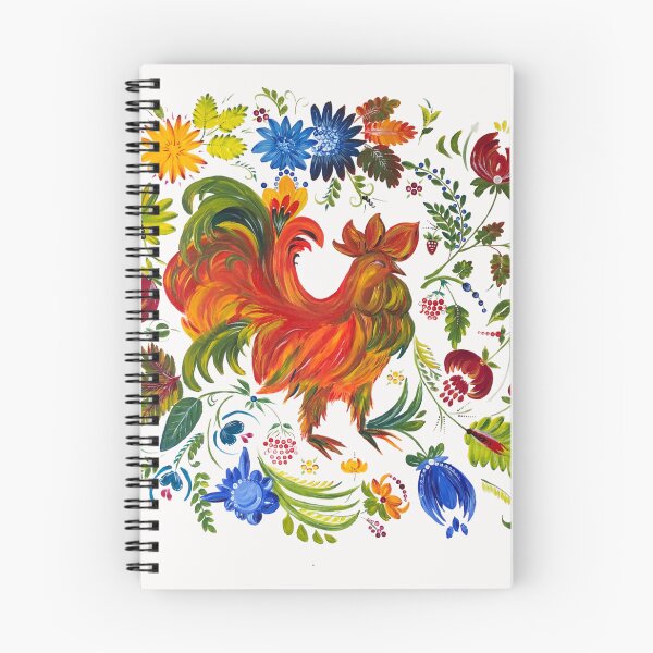 Item preview, Ukrainian petrykivka rooster folklore art designed and sold by TheArtOfNata.
