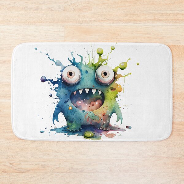 Item preview, Monster Inside Cute Watercolor Bright Blue and Green Excited Monster  designed and sold by CGSGraphics.