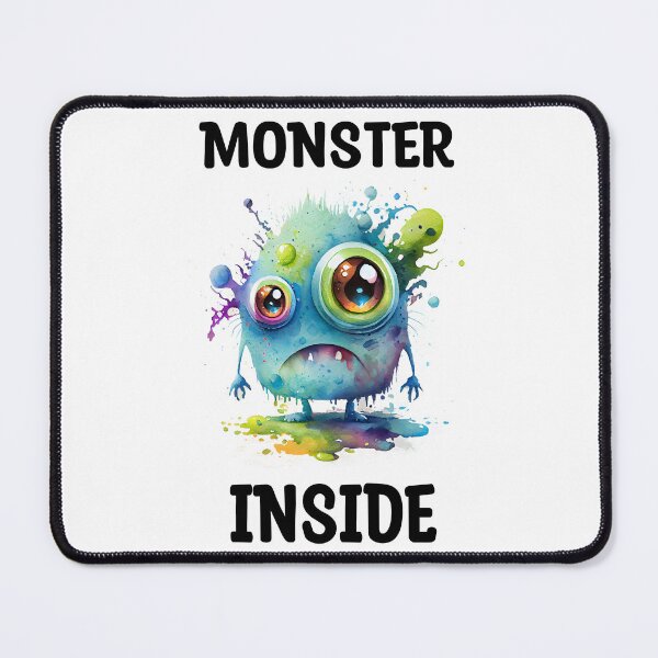 Item preview, Monster Inside Cute Watercolor Bright Blue and Green Sad Monster designed and sold by CGSGraphics.