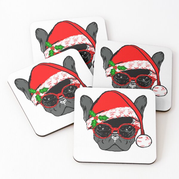 Item preview, Adorable Christmas French Bulldog Art – Festive Frenchie Dog in Santa Hat designed and sold by Vividality.
