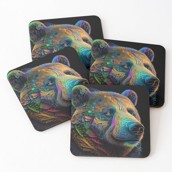 Item preview, Beautiful psychedelic bear face designed and sold by Victorsju.