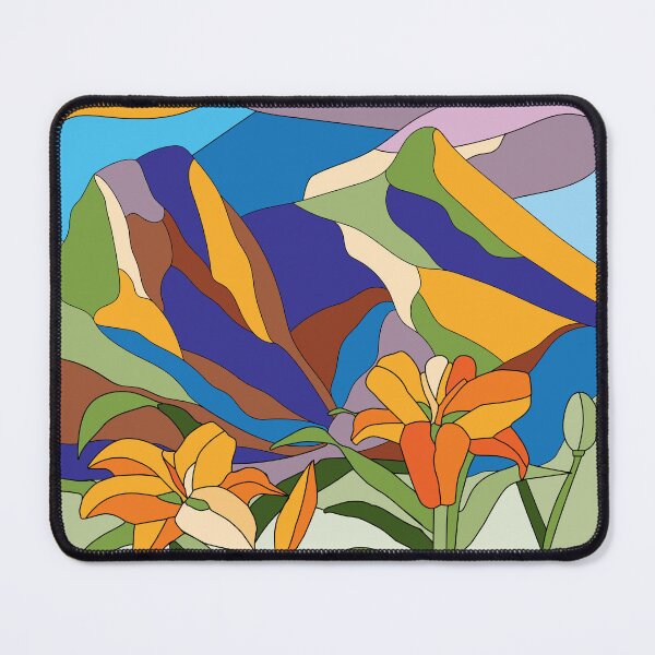 Item preview, Lilies Mountain Scene in Stained Glass designed and sold by Joseph Bangsund.