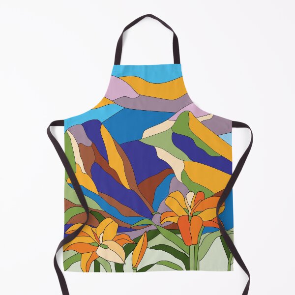 Item preview, Lilies Mountain Scene in Stained Glass designed and sold by Joseph Bangsund.