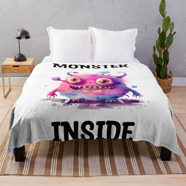 Item preview, Monster Inside Cute Watercolor Bright Pink and Purple Colored Monster  designed and sold by CGSGraphics.