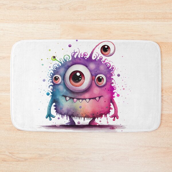 Item preview, Monster Inside Cute Goofy Watercolor Bright Pink and Purple Colored Monster  designed and sold by CGSGraphics.