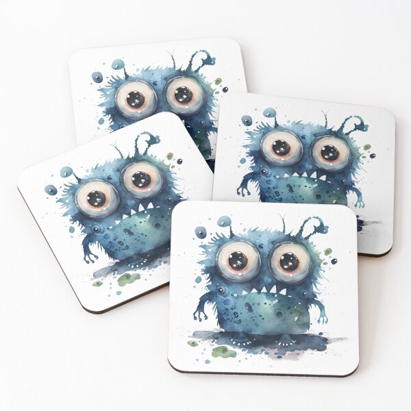 Item preview, Monster Inside Cute Goofy Watercolor Blue Colored Monster  designed and sold by CGSGraphics.