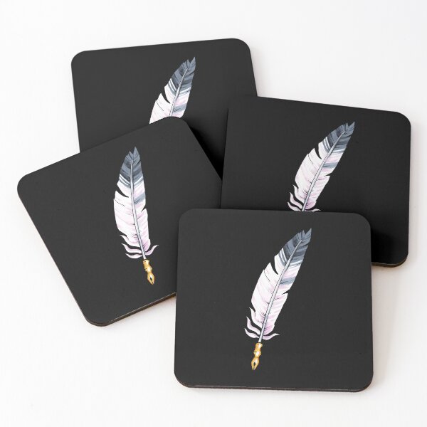Item preview, Pastel Quill - Feather pen on black designed and sold by Ellen Wilberg.