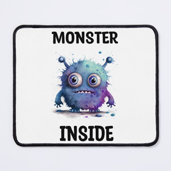 Item preview, Monster Inside Cute Goofy Happy Watercolor Blue Colored Monster designed and sold by CGSGraphics.
