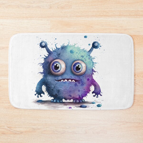 Item preview, Monster Inside Cute Goofy Happy Watercolor Blue Colored Monster  designed and sold by CGSGraphics.