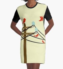 The Birds Graphic T-Shirt Dress