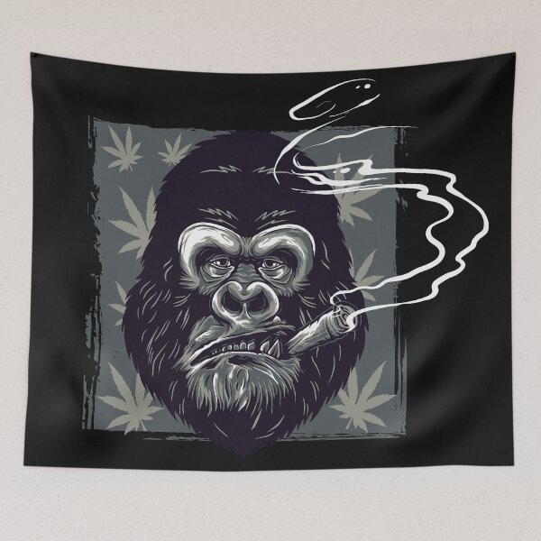 Artikelvorschau, Gorilla, der Unkraut raucht entworfen und verkauft von RebeccaRe.