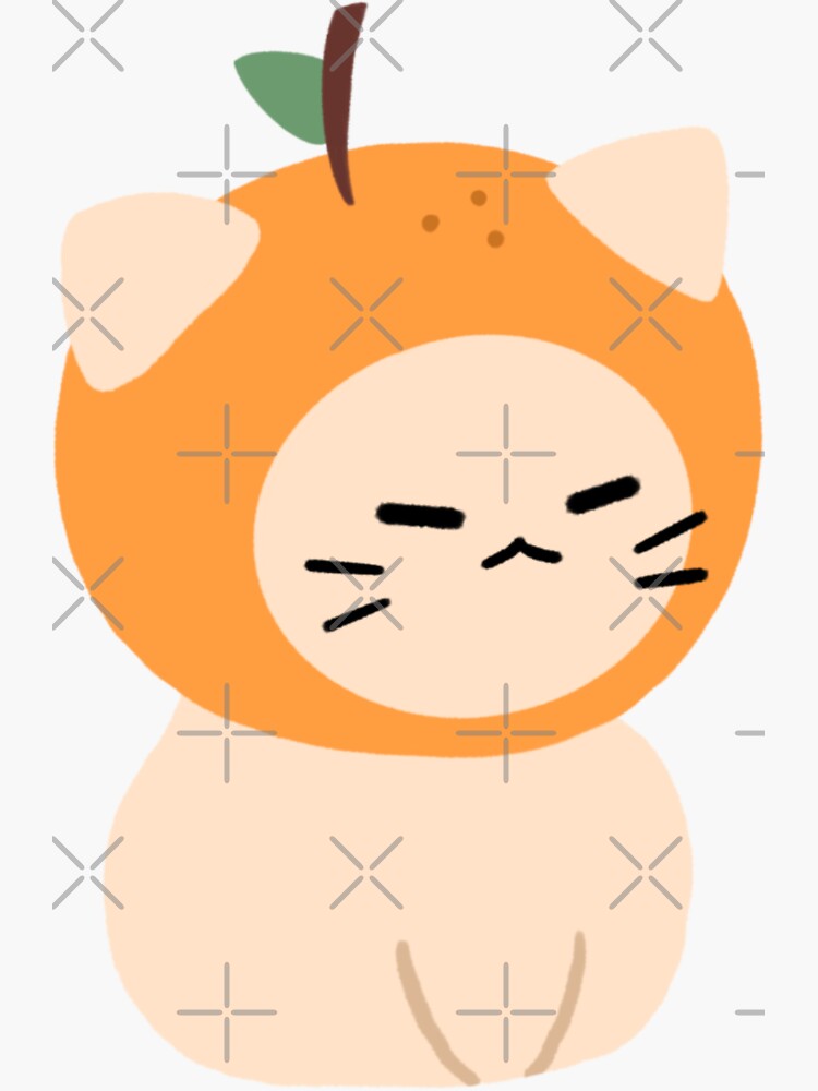 Thumbnail 3 of 3, Sticker, Tangerine kitty designed and sold by sevenorbit.