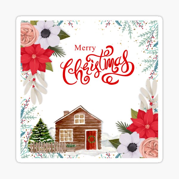 &ldquo;Merry Christmas Aesthetic Wallpaper&rdquo; Sticker for Sale by netdota