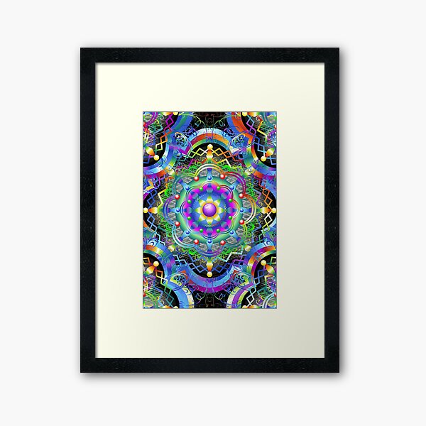 Mandala Universe Psychedelic Framed Art Print