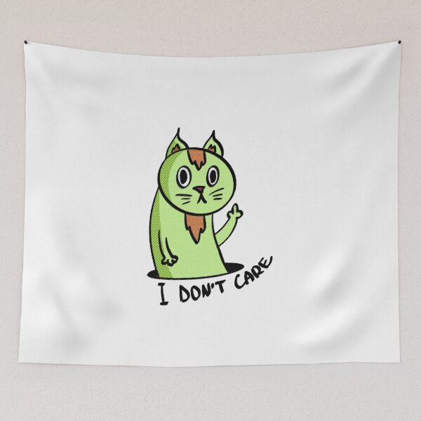 Item preview, I don’t care green cat designed and sold by Anton-Domin-Art.