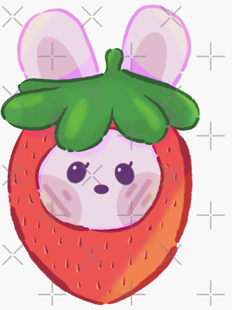 "Strawberry Bunny" Sticker for Sale by Mushhhhuuuu Redbubble
