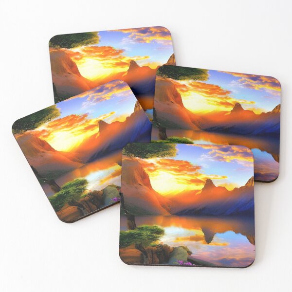 Item preview, Mountain Sunset Artwork designed and sold by The Love Quill.