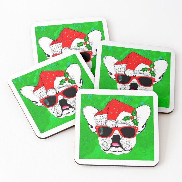 Item preview, Adorable Christmas French Bulldog Art – Festive Frenchie Dog in Santa Hat designed and sold by Vividality.