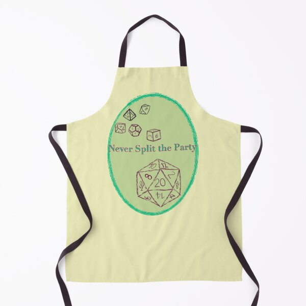 Item preview, Never Split the Party Green Text on Green Badge - TTRPG designed and sold by jolabrese.