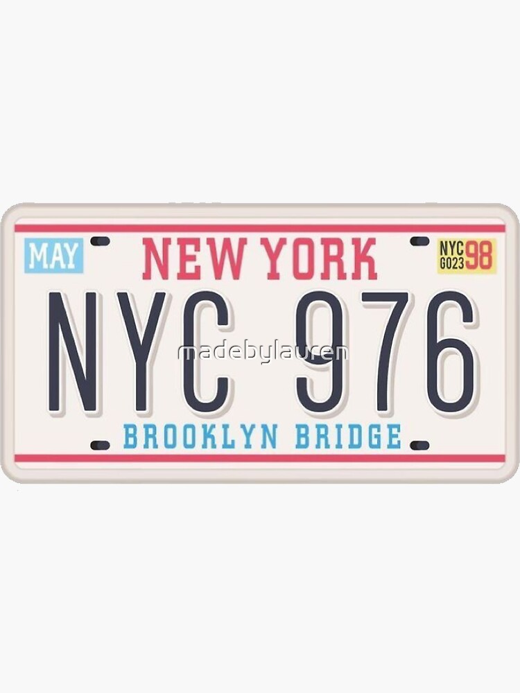 "New York license plate sticker" Sticker for Sale by madebylauren