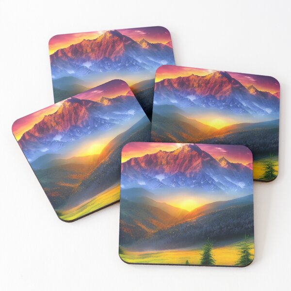 Item preview, Mountain Sunset Artwork designed and sold by The Love Quill.