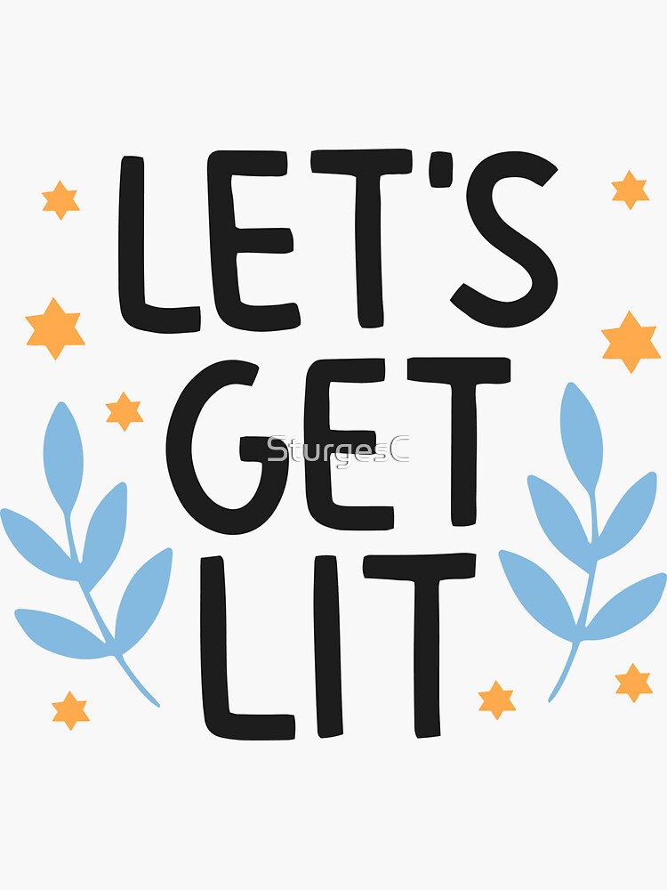 "Lets Get Lit- Hanukkah" Sticker for Sale by SturgesC | Redbubble