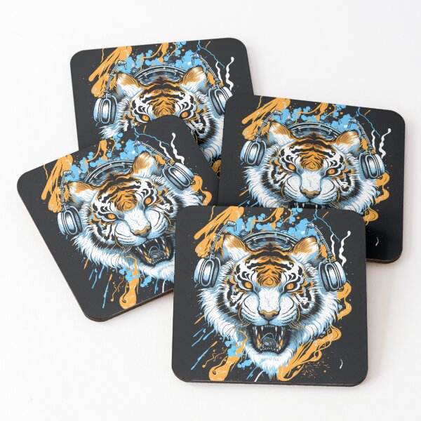 Item preview, Aggressive tiger listens to music designed and sold by MAV-Arts.