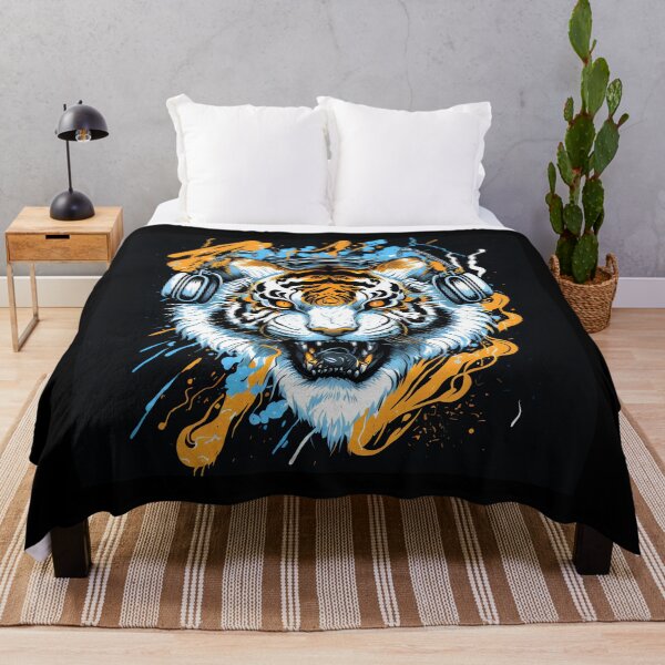 Item preview, Aggressive tiger listens to music designed and sold by MAV-Arts.