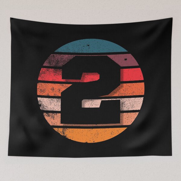 Item preview, 2 Number Vintage Retro Sunset Two Years Old Birthday Sport Squad designed and sold by 27th-Tee.