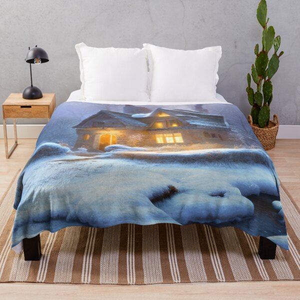 Item preview, Snowy landscape with Cottage designed and sold by Alt-Art-Digital.