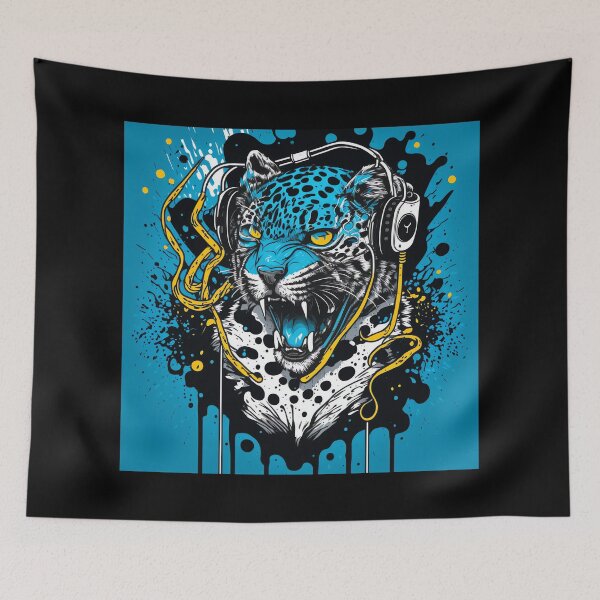Item preview, Aggressive leopard listens to music designed and sold by MAV-Arts.
