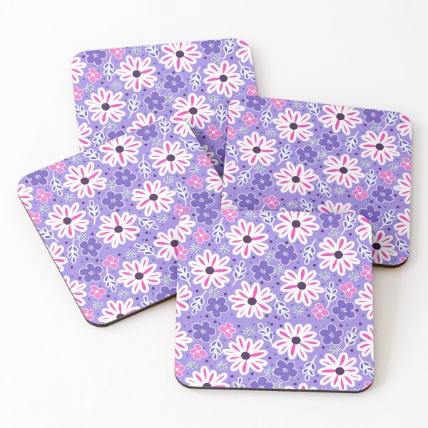 Artikelvorschau, Retro violettes, rosa und lila Blumenmuster-Muster entworfen und verkauft von DEC02.
