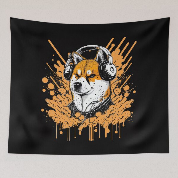 Item preview, Shiba Inu dog listening to music designed and sold by MAV-Arts.